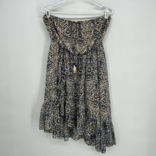 Free People Dress Womens Small Blue Safari Sunset Halter Asymmetrical Beach Boho