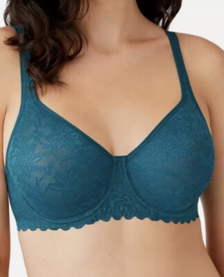 Wacoal 851334 SOFT SENSE Lace Underwire Bra Size 36B Deep Teal