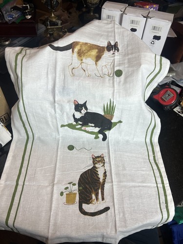 Cats Now Designs Danica Bakers Flour Sack Dish Towels Set Of 3 20”x30” Jubilee - Picture 4 of 9