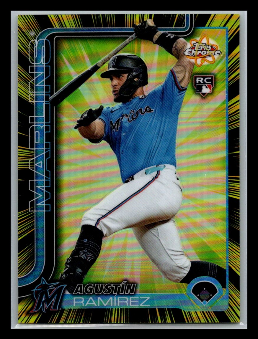 2025 Topps Chrome Update Radiating Rookies SP Agustin Ramirez RC Miami Marlins
