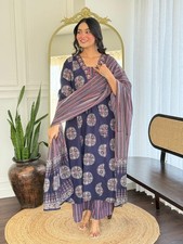 Designer Indian Women Ethnic Kurti Pant Dupatta Set Bollywood Designer Kurta Set