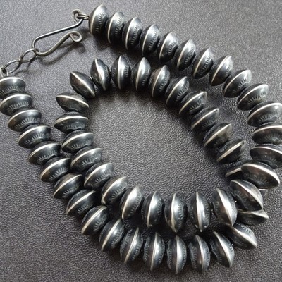 Vtg VERNA BLACKGOAT Handmade HAND STAMPED Sterling Silver NAVAJO