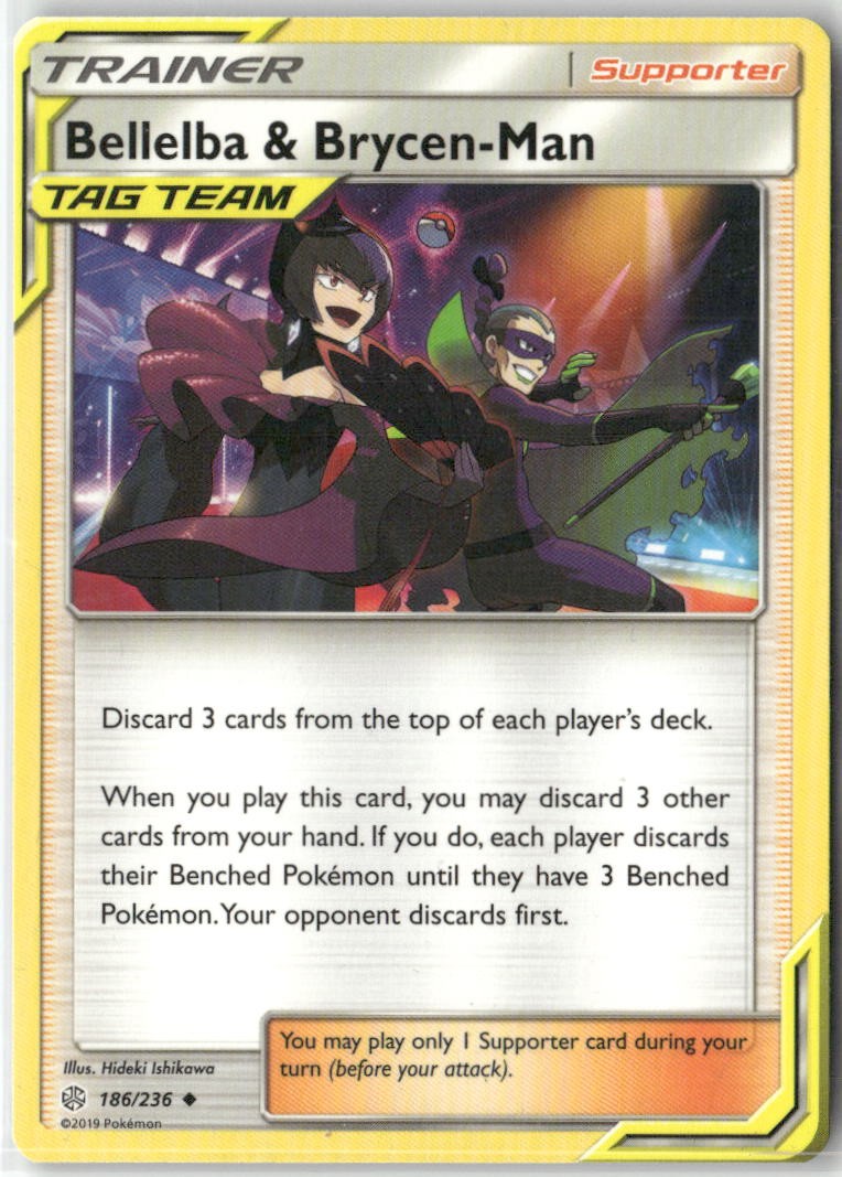 Bellelba & Brycen-Man 186/236 Uncommon Cosmic Eclipse Pokemon Near Mint