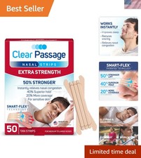 Instant Action Nasal Strips (50 Count) - Relieve Snoring & Nasal Congestion