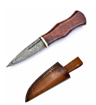 HH.KLINGE Celtic Jagdmesser Taschenmesser Damaststahl Handgefertigt EDC Rosenholz