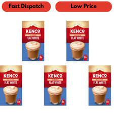 Kenco Flat White Instant Coffee Sachets s 8x14.8g (Pack of 5, Total 40 Sachets,
