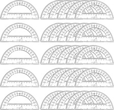 30PCS Clear Plastic Student Math Protractor 6-Inch Long 180 Degree for Angle Mea