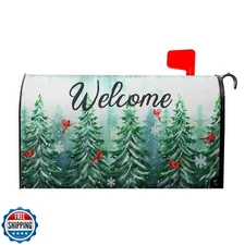 Welcome Green Pine Tree Mailbox Covers Magnetic Standard Size 25.