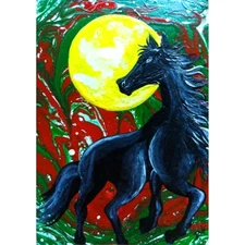 ACEO Original House Animal Abstract Acrylic Pop Art Card Hand Painting NEW OOAK