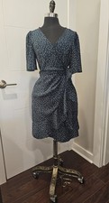NWOT Shein Ruffle Hem Polka Dots Wrap Dress Green S Women's