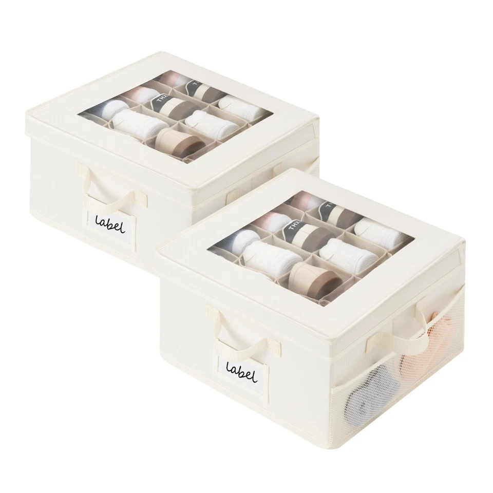 Shoe Organizer for Closet-8-Pair Capacity Cubby Storage Containers with Flip-Top - Image 3 of 3