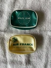 Vintage Barbie Doll Sized Pan Am Air France Set Of 2 Vinyl Airline Travel Bag