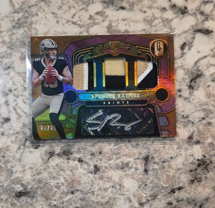Spencer Rattler Panini Gold Standard Rookie Jersey Autographs Triple #16 Rose Gold