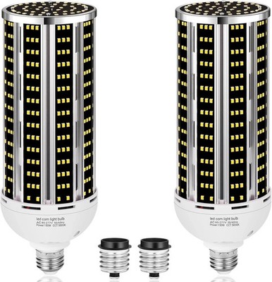 150W LED Corn Light Bulb 2 Pack, 5000K Daylight, E26/E39, 22900LM