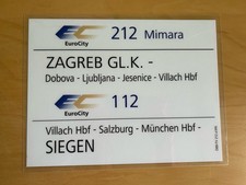ZLS ÖBB EC 212 Mimara EC 112 Zagreb GL.K. - Villach Hbf - Siegen, Laminiert