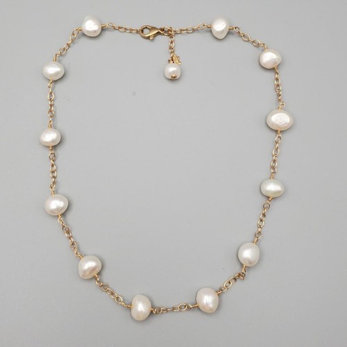 "Collar estación perlas cadena oro amarillo 14k The Golden Bear 17,5"" precio de venta sugerido por el fabricante 1495 USD" - Imagen 2 de 11