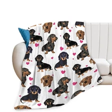 Dachshund Throw Blanket Dog Gifts for Girls Boys Women Men Kids Adults Soft F...