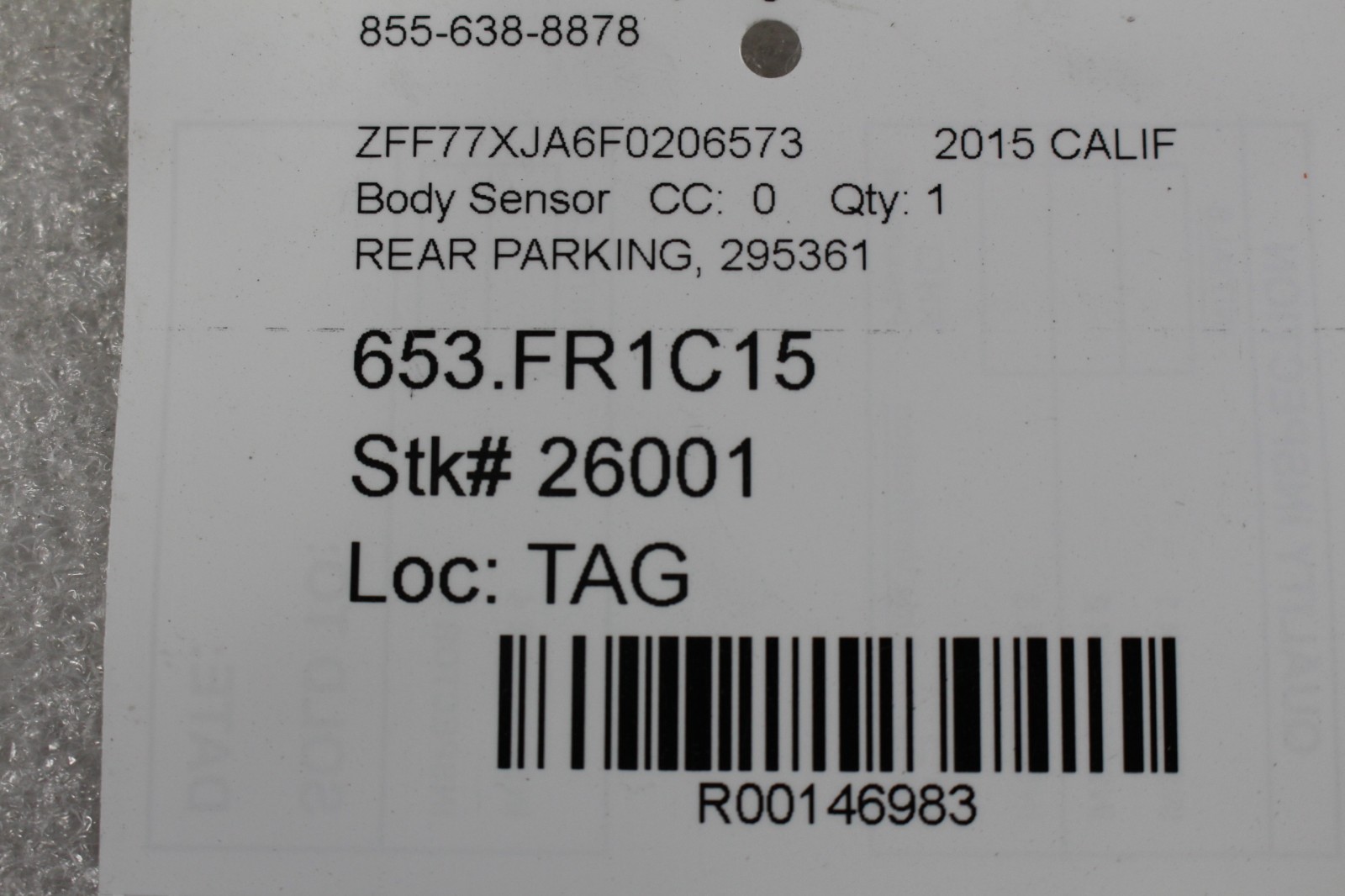 Ferrari California, 488, F8, 296, Parking Sensor, Used, P/N 295361