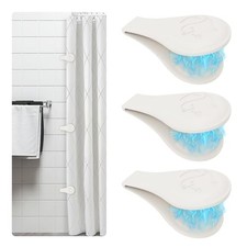 Magnetic Silicone Shower Curtain Clips for Liner, 1.8"W x 3.3"L Pack of 3 