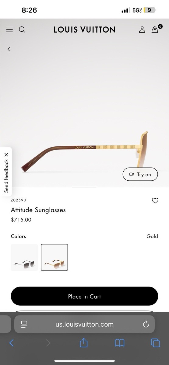 Louis Vuitton Attitude Square Sunglasses (Z0259U) for sale online