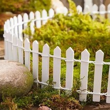 Mini Wooden Fairy Garden Fence Dollhouse Terrarium DIY Decor Barrier 90x5