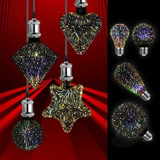 3D LED Dekorationslampe Stern Feuerwerk Globus Beleuchtung Vintage