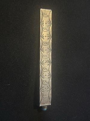 Navajo Native Old Pawn Hand Stamped Sterling Silver Turquoise Small Bookmark