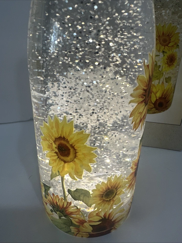 Botella de barril de galletas globo brillante con girasoles - iluminar - caja abierta Foto 4 de 4