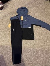 On Cloud Running Wear Tracksuit Men's Size L Black Grey And Blue
