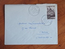🎁 Envellope FDC 1er jour HABBAYE aux HOMMES 1951 CAEN