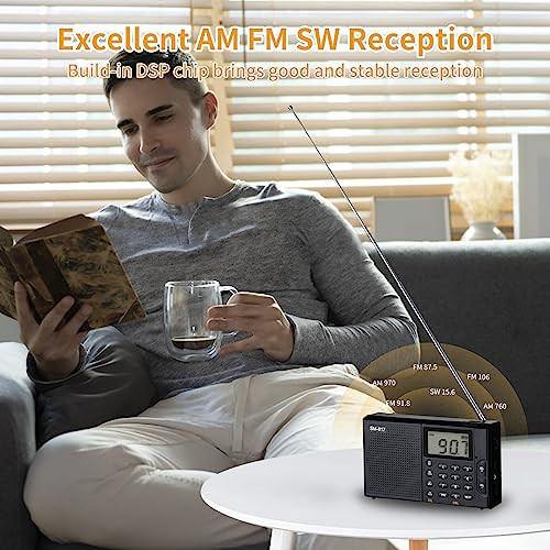 Portable AM FM SW Bluetooth Radio with 1200mah Rechargeable Battery ...