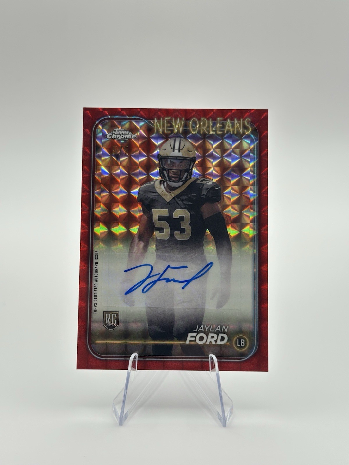 Jaylan Ford Topps Chrome Rookie Autographs Variations #RAJFO Red Geometric