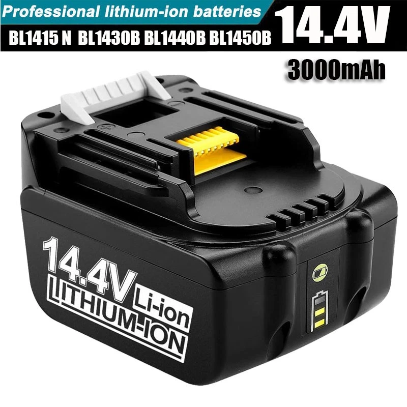 POWER WINGS Battery For Makita BL1415 BL1440 BL1450 194066-1 194065-3 Lithium LED 14.4V 3Ah