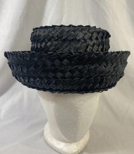 VTG Joseph Magnin Hat Straw Ribbon