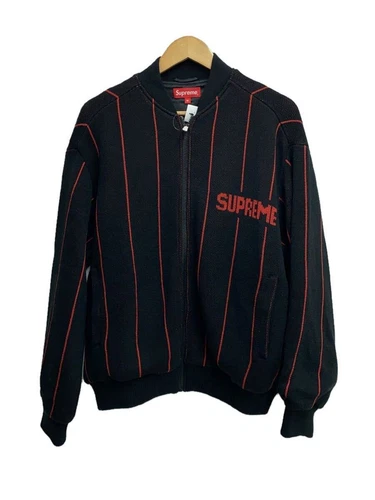 Veste Supreme Stadium 23SS à rayures Varsity pull zippé M acrylique occasion