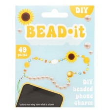 Bead It DIY Phone Charm Kit-Sunflower, 49 Pieces