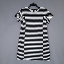 J.Crew Dress Women's Black White Striped Small Cotton Elastane