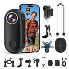 Mini Body Camera 4K, Thumb Action Camera with 123 wide-angle Lens, Wearable Cam