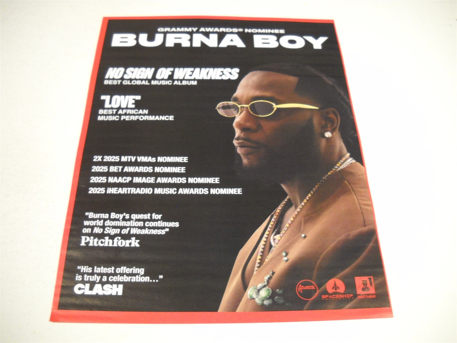 And Alex Warren Grammy Consideration 2-sided 2025 Promo Display Ad