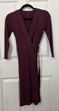 Ann Taylor 3/4 Sleeve Wrap Dress 00 Chianti 