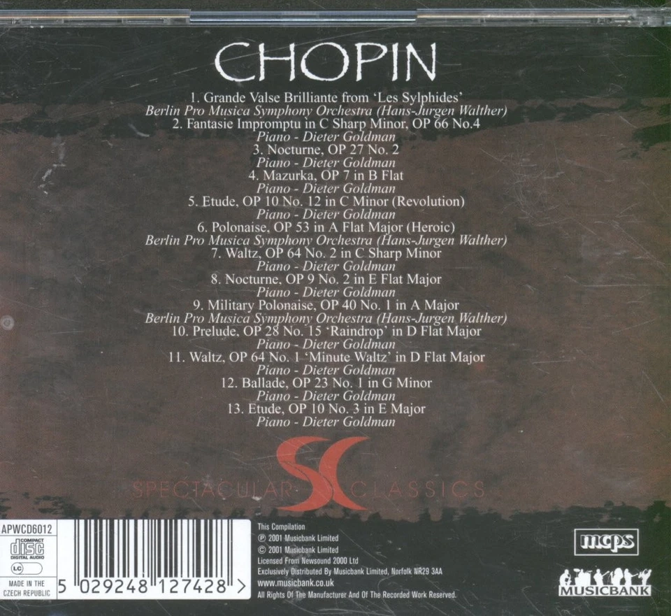 APWCD6012 Various Artists Chopin - Classical Spectacular CD Czech Republic - Image 2 of 3