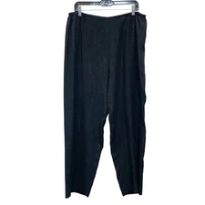 Citron Santa Monica Women's Silk Black Jacquard Elastic Waist Pants Size XL