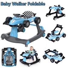 4in1 Baby Walker Foldable Activity Push Walker with Adjustable Height & Speed UK