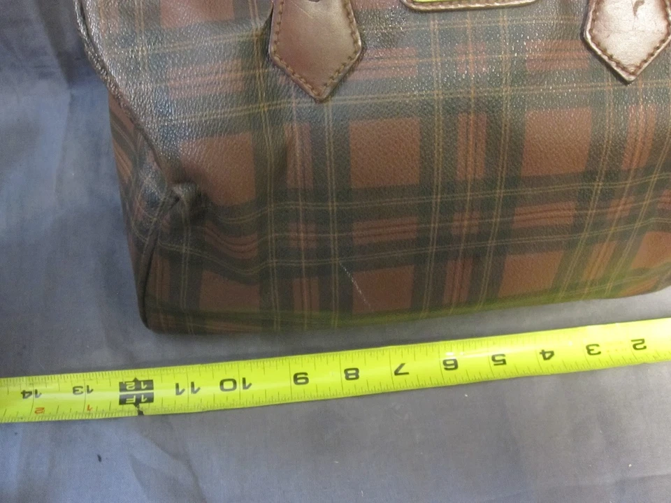 Vintage Polo Ralph Lauren Stewart Plaid Boston Duffel Bag - Needs Repairs - Image 3 of 4