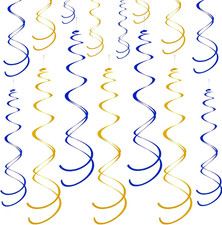 Ceiling Swirl Foil Decorations Hanging Plastic Streamer Themed Swirl Party for G