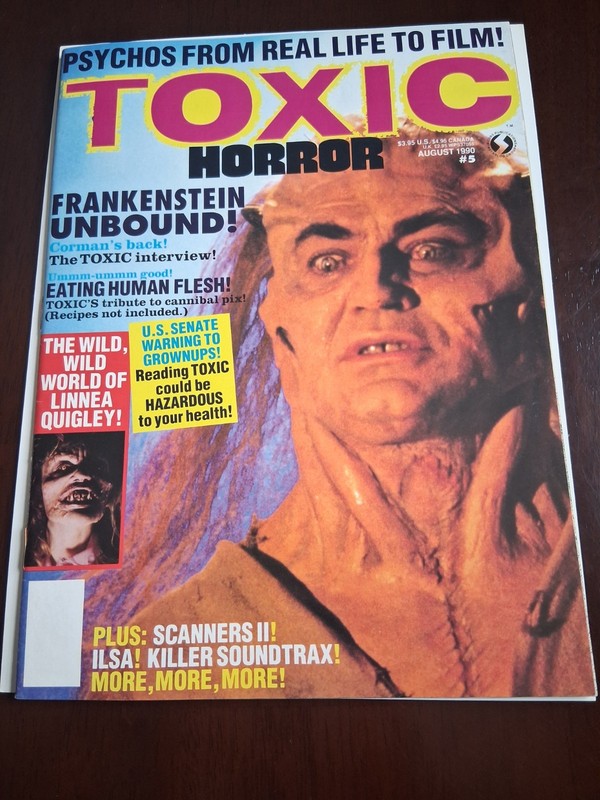 TOXIC HORROR MAGAZINE AUG 1990 #5 - FRANKENSTEIN UNBOUND! - LINNEA QUIGLEY