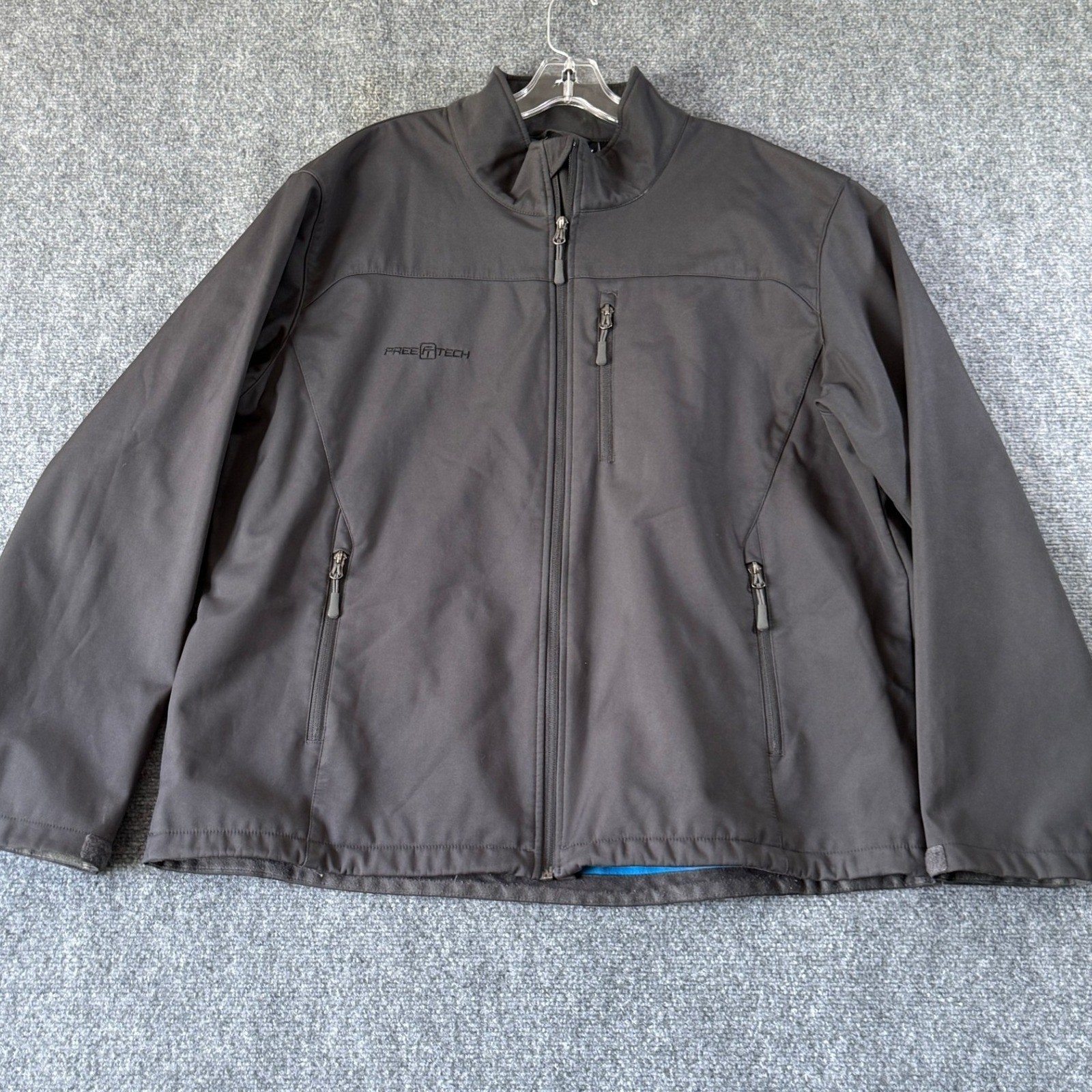 Xl/xg Mens Full Zip Lightweight Black
