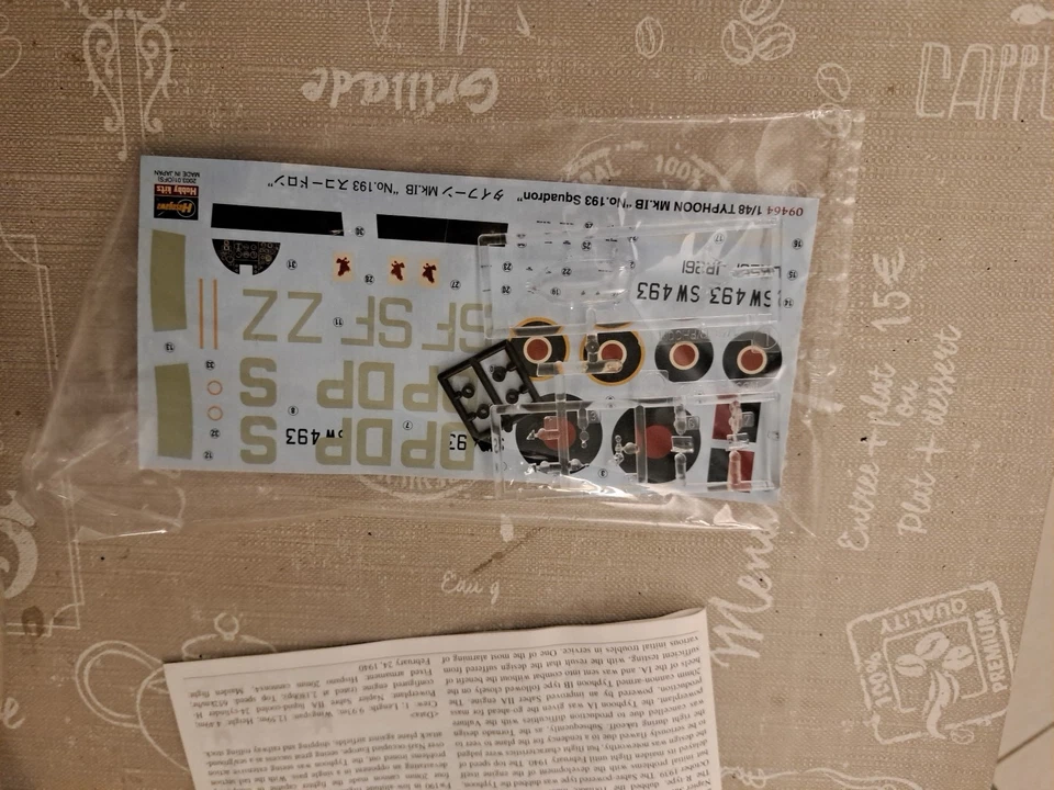 Typhoon Mk.IB No.193 Squadron Hasegawa 1/48 As New - Immagine 4 di 4