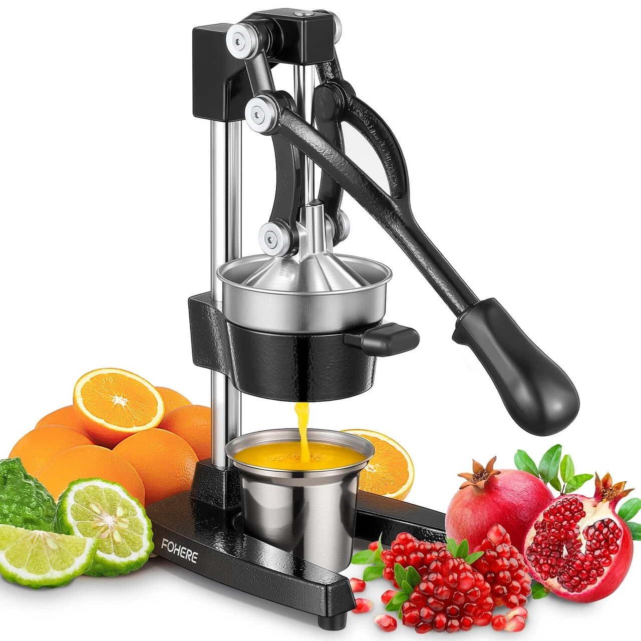 FOHERE Orange Juicer Squeezer, Cast Iron Lemon Squeezer, Commercial Citrus Juice