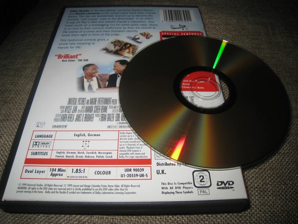 LIFE USED EDDIE MURPHY MARTIN LAWRENCE NINETIES COMEDY UK DVD. - Image 2 of 2